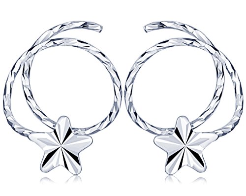 Yumilok 925 Sterling Silber Stern Helix Spirale Piercing Ohrstecker Ohrringe Hypoallergen Ohrschmuck für Damen Mädchen von Yumilok