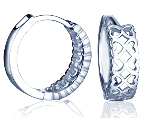 Yumilok 925 Sterling Silber Unendlichkeit Herzen Creolen Ohrhänger Ohrringe Hypoallergen Ohrschmuck für Damen Frauen Mädchen von Yumilok