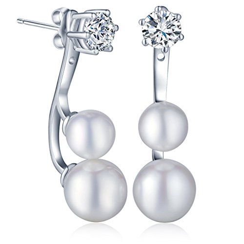 Yumilok 925 Sterling Silber Zirkonia Perlen Ohrhänger Ohrstecker Front-Back-Ohrringe Hypoallergen Ohrschmuck für Damen Frauen Mädchen Yumilok 925 Sterling Silber Zirkonia Perlen Ohrhänger Ohrstecker Front-Back-Ohrringe Hypoallergen Ohrschmuck für Damen Frauen Mädchen von Yumilok
