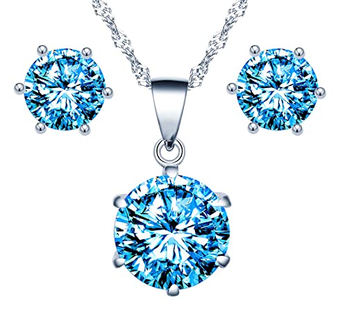 Yumilok Schmuckset Damen Geschenke für Frauen Halskette Kette Ohrringe Set Schmuck Geschenk 925 Sterling Silber für Frauen Mädchen von Yumilok