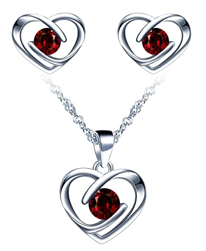 Yumilok Damen Schmuckset Silber 925 Damen Ohrstecker Ohrringe mit Herz Anhänger Halskette mit Zirkonia Schmuck Set für Frauen Yumilok Damen Schmuckset Silber 925 Damen Ohrstecker Ohrringe mit Herz Anhänger Halskette mit Zirkonia Schmuck Set für Frauen von Yumilok