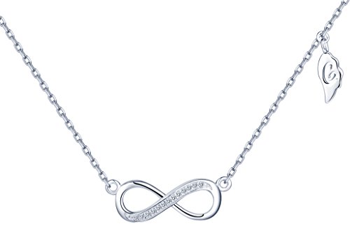 Yumilok Damen Halskette mit Anhänger Zirkonia Unendlichkeit Infinity Symbol Charm aus 925 Sterling Silber Kette für Damen Mädchen von Yumilok