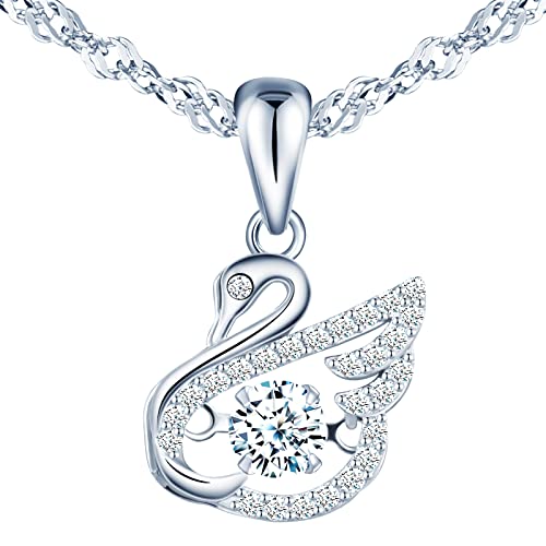 Yumilok Damen Kette aus Sterling Silber 925 mit Schwan Anhänger Zirkonia Halskette Kette mit Anhänger für Damen Kinder Yumilok Damen Kette aus Sterling Silber 925 mit Schwan Anhänger Zirkonia Halskette Kette mit Anhänger für Damen Kinder von Yumilok