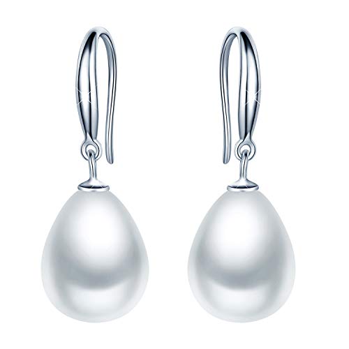 Yumilok Damen Mädchen Frauen 925 Sterling Silber Fashion Wassertropfen Perlen Ohrhänger Ohrringe Hypoallergen Ohrschmuck von Yumilok