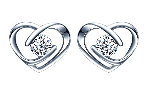 Feilok Damen Edelstahl Ohrstecker Ohrringe Creolen Kristall Infinity Symbol Unendlichkeit Zeichen Schmuck Set Geschenk für Frauen Mädchen