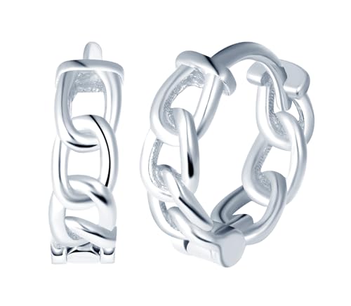 Yumilok Damen Ohrringe Ohrstecker Kette creolen klein 925 Sterling Silber Hoop Huggie Piercings Für Frauen von Yumilok