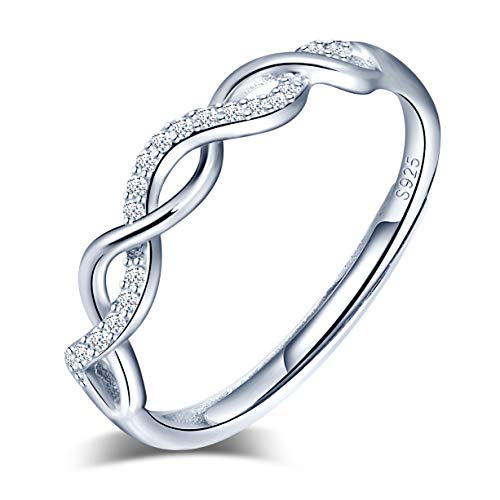 Yumilok Damen-Ring Einstellbar Jahrestag Infinity Unendlichkeit Zirkonia Partnerringe Fingerring Midi Ring Vertrauensring Silber 925 für Frauen Mädchen Yumilok Damen-Ring Einstellbar Jahrestag Infinity Unendlichkeit Zirkonia Partnerringe Fingerring Midi Ring Vertrauensring Silber 925 für Frauen Mädchen von Yumilok