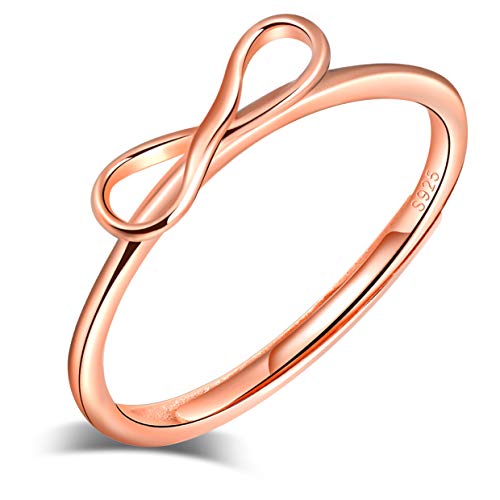 Yumilok Damen-Ring Einstellbar Jahrestag Ring Infinity Unendlichkeit Partnerringe Fingerring Midi Ring Vertrauensring Silber 925 für Frauen Mädchen Roségold Yumilok Damen-Ring Einstellbar Jahrestag Ring Infinity Unendlichkeit Partnerringe Fingerring Midi Ring Vertrauensring Silber 925 für Frauen Mädchen Roségold von Yumilok