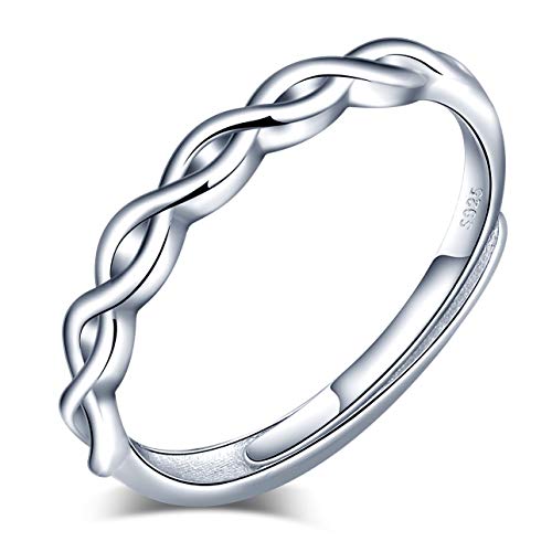 Yumilok Damen-Ring Knoten Infinity Unendlichkeit Einstellbar Jahrestag Ring Partnerringe Fingerring Vertrauensring 925 Sterling Silber für Frauen Yumilok Damen-Ring Knoten Infinity Unendlichkeit Einstellbar Jahrestag Ring Partnerringe Fingerring Vertrauensring 925 Sterling Silber für Frauen von Yumilok