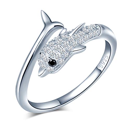 Yumilok Damenring Delfin Ring Zirkonia Ehering Verlobungsring Freundschaftsring Lifestyle-Ring 925 Sterling Silber verstellbar für Damen Yumilok Damenring Delfin Ring Zirkonia Ehering Verlobungsring Freundschaftsring Lifestyle-Ring 925 Sterling Silber verstellbar für Damen von Yumilok