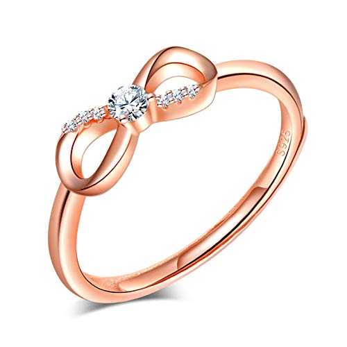 Yumilok Damenring Unendlichkeit infinity Ring Zirkonia Ehering Verlobungsring Freundschaftsring Lifestyle-Ring 925 Sterling Silber Rosegold Yumilok Damenring Unendlichkeit infinity Ring Zirkonia Ehering Verlobungsring Freundschaftsring Lifestyle-Ring 925 Sterling Silber Rosegold von Yumilok