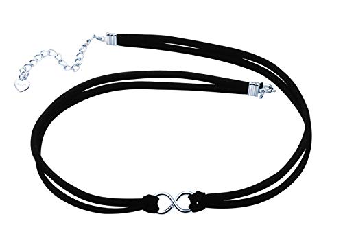 Yumilok Frauen Damen Mädchen Choker Halskette mit Infinity Unendlichkeit Symbol Anhänger Halsband Schwarz Seil Kette Yumilok Frauen Damen Mädchen Choker Halskette mit Infinity Unendlichkeit Symbol Anhänger Halsband Schwarz Seil Kette von Yumilok