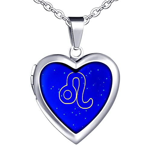 Yumilok Herren Kette Damen Halskette Männer Edelstahl mit Herz Anhänger Löwe Foto Medaillon Thermo Stimmung Farbwechsel für Frau Mann Männer Yumilok Herren Kette Damen Halskette Männer Edelstahl mit Herz Anhänger Löwe Foto Medaillon Thermo Stimmung Farbwechsel für Frau Mann Männer von Yumilok