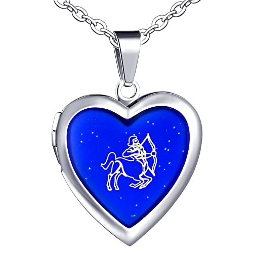 Yumilok Herren Kette Edelstahl Herren Halskette mit Herz Anhänger Schütze Photo Bilder zum Öffnen Amulett Thermo Stimmung Farbwechsel für Frau Yumilok Herren Kette Edelstahl Herren Halskette mit Herz Anhänger Schütze Photo Bilder zum Öffnen Amulett Thermo Stimmung Farbwechsel für Frau von Yumilok