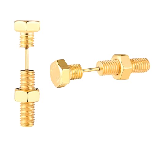 Yumilok Herren-Ohrringe Schraube Damen Ohrstecker Edelstahl Gold Ohrringe Herren Ohrpiercing Piercing Knorpel von Yumilok