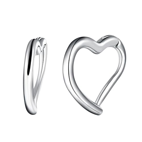 Yumilok Herz Ohrringe Creolen Ohrstecker Herren Damen Edelstahl Gestüt Ohrringe Klappbar Ohrhänger Hoop Huggie Knorpel Helix Tragus Piercing Nase Lippen von Yumilok