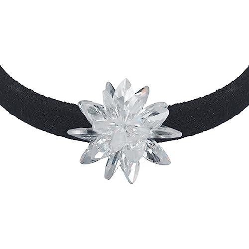 Yumilok Kette Damen Halskette Collier 925 Sterling Silber Choker Eisblume Samtseil schwarz für Frauen Mama Valentinstag von Yumilok