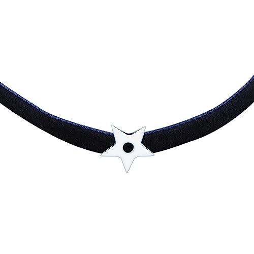 Yumilok Kette Damen Halskette Collier 925 Sterling Silber Choker Samtseil Schwarz Sterne für Damen Freundin von Yumilok