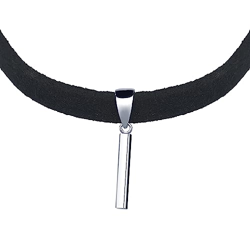 Yumilok Kette Damen Halskette Collier 925 Sterling Silber Choker Samtseil schwarz für Damen Muttertag von Yumilok