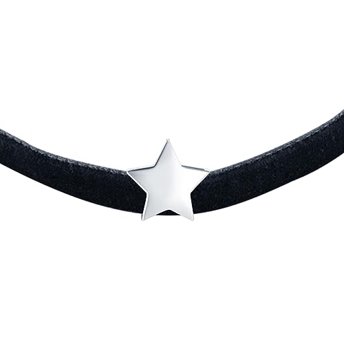Yumilok Kette Damen Halskette Collier 925 Sterling Silber Choker Sterne Samtseil schwarz schwarz für Frauen Mama von Yumilok