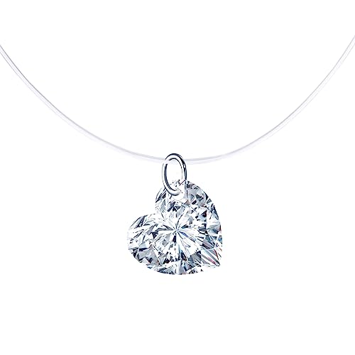 Yumilok Kette Damen Halskette Collier 925 Sterling Silber Zirkonia Herzfür Damen Muttertag von Yumilok