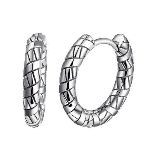 Yumilok Klein Seil Muster Creolen Ohrringe Punk Damen Mädchen Kreolen Ohrringe Huggie Earrings Ohrringe Ohrstecker Piercing Hypoallergenen Knorpel Ohrringe von Yumilok