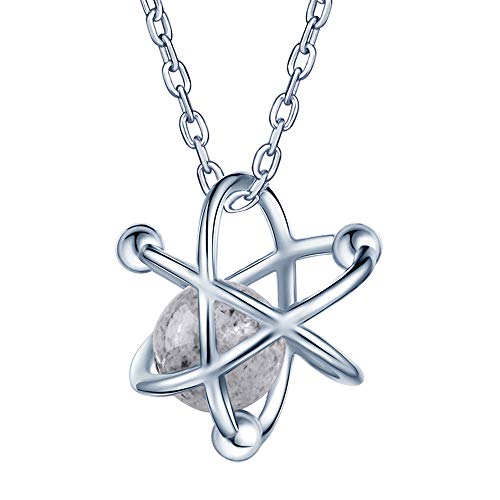 Yumilok "Planet Umgibt Universum"925 Sterling Silber Fashion Halskette Kette mit Kristall Anhänger Geschenk für Liebste von Yumilok