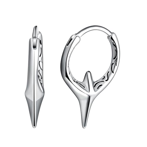 Yumilok Punk Spike Stern Creolen Ohrringe Piercing Klein Creolen für Damen Herren Huggie Knorpel Unisex Ohrschmuck Hoops von Yumilok