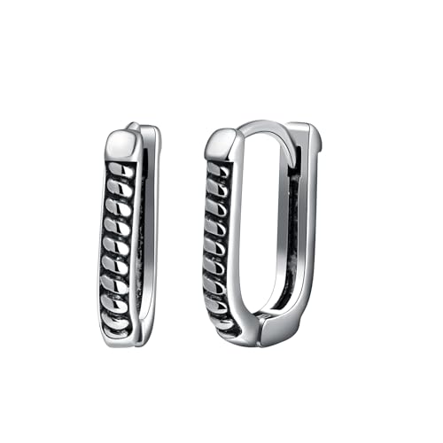 Yumilok Punk U Form Creolen Ohrringe Geometrie Männer Ohrringe Edelstahl Herren Ohrringe Titan Ohrringe Damen Huggie Knorpel Piercing von Yumilok