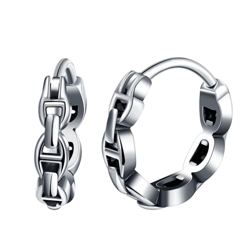 Yumilok Retro Kette Muster Creolen Ohrringe Unisex Edelstahl Ohrstecker Ohrringe Damen Herren Mädchen Halloween Punk Rock Ohrstecker von Yumilok