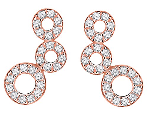 Yumilok Damen Offen Kreis Ohrstecker Rosegold | Kleine Runde Ohrringe aus 925 Sterling Silber Unendlichkeit Zirkonia Hypoallergen Ohrschmuck für Damen Mädchen von Yumilok