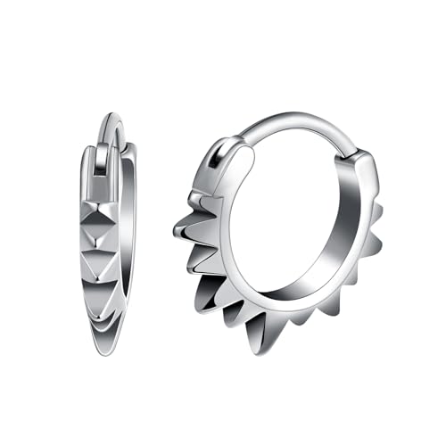 Yumilok Spitzen Zähne Creolen Ohrringe Damen Ohrstecker Edelstahl Unisex Ohrstecker Herren Ohrringe Huggie Knorpel Piercing von Yumilok