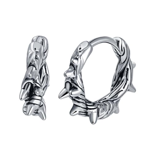 Yumilok Vintage Spitze Reben Creolen Ohrringe Ohrstecker Edelstahl Unisex Ohrstecker Herren Damen Ohrringe Huggie Earrings Ohringestecher Knorpel Piercing von Yumilok