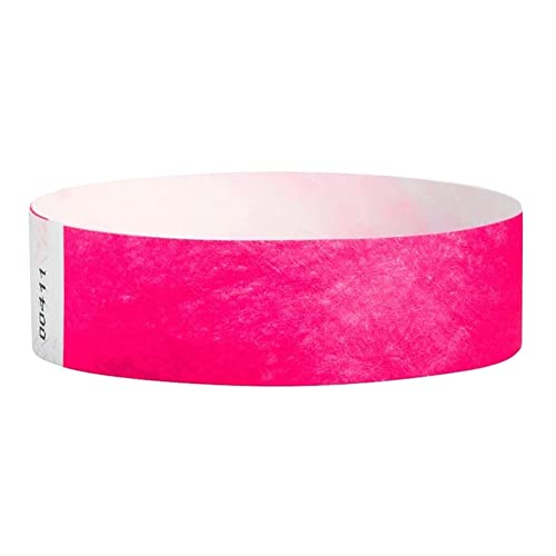 Yumin 500 StüCk Neon-Event-ArmbäNder Farbige ArmbäNder Wasserdichtes Papier Club-ArmbäNder (Rosa) von Yumin