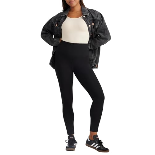 Yummie Damen Rachel Shaping Cotton Stretch Leggings, schwarz, 1X von Yummie