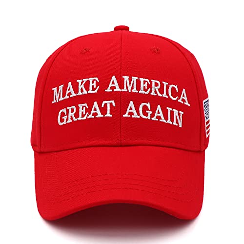 Make America Great Again Hat MAGA Hat Trump 2024 Hat Donald Trump Merchandise Embroidered Baseball Cap, Rot/Ausflug, einfarbig (Getaway Solids), 7-7.625 von Yun Meng Lakes