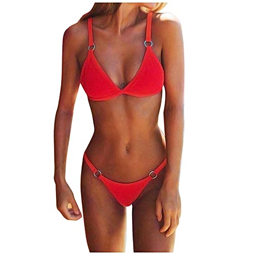 YunYoud Damen Push Up Gepolsterter Bikini-Set Klassischer Badehose Bademode Badeanzug Brazilian Damen Triangel Bikini Set Sexy Triangel Badeanzug für Frauen von YunYoud