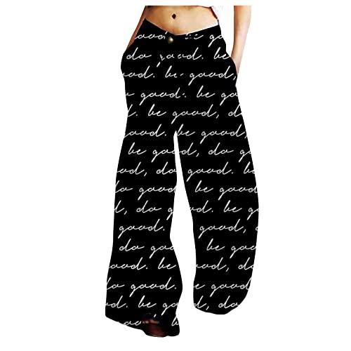 YunYoud Haremshose Damen Lockere Totenkopf Drucken Sommerhose 7/8 Freizeithose Boho Pumphose Elastischer Bund Jogginghose mit Weitem Bein Halloween Hosen Herbst Hose Yogahose von YunYoud