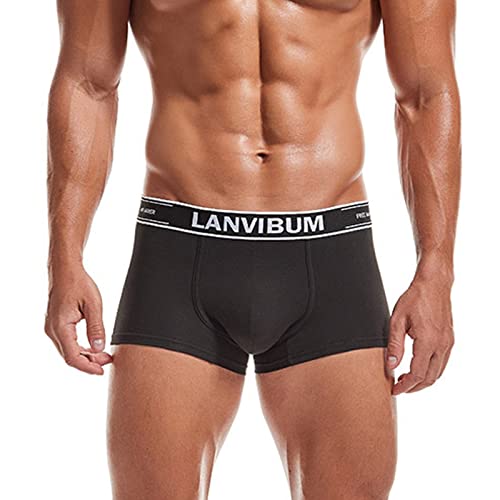 YunYoud Herren Reizvoller Unterwäsche Männer Letters drucken Kurze Hose Boxer Unterhose Stitching Boxershorts Atmungsaktiv Baumwolle Slip von YunYoud