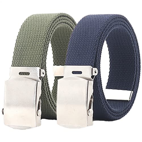 YunYunStrap Gürtel Männer Frauen Übergröße 110 bis 180 cm, Militärischer Taktischer Gürtel aus Nylon Segeltuch, 3,2cm breit, 2er-Pack von YunYunStrap