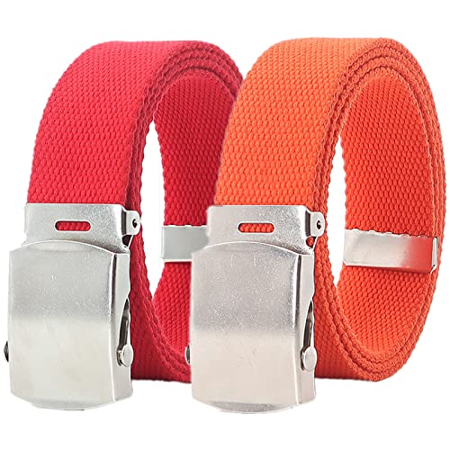 YunYunStrap Gürtel Männer Frauen Übergröße 110 bis 180 cm, Militärischer Taktischer Gürtel aus Nylon Segeltuch, 3,2cm breit, 2er-Pack von YunYunStrap