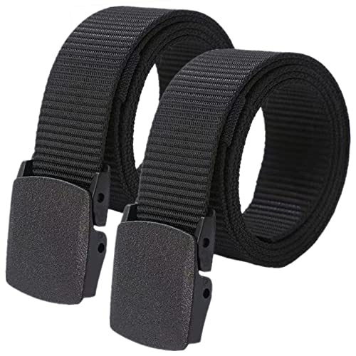 YunYunStrap Gürtel für Herren und Damen, Übergröße, Nylon-Canvas, militärischer taktischer Gürtel mit Kunststoffschnalle, 2 Stück YunYunStrap Gürtel für Herren und Damen, Übergröße, Nylon-Canvas, militärischer taktischer Gürtel mit Kunststoffschnalle, 2 Stück von YunYunStrap