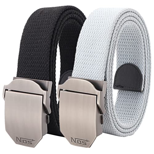 YunYunStrap Plus Größe 110 bis 180 cm, robuste Herren-Webgürtel aus Baumwoll-Canvas, großer und großer Arbeitsgürtel mit starker Metallschnalle, 2er-Pack YunYunStrap Plus Größe 110 bis 180 cm, robuste Herren-Webgürtel aus Baumwoll-Canvas, großer und großer Arbeitsgürtel mit starker Metallschnalle, 2er-Pack von YunYunStrap