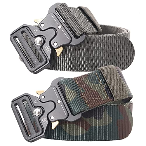 YunYunStrap Taktischer Gürtel Herren, Military Rigger Arbeitswerkzeuggürtel mit Schnellverschluss aus Metall, 2er-Pack von YunYunStrap