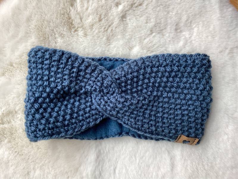 Handgestricktes Stirnband Damen Mit Fleece von YunaStrickwaren