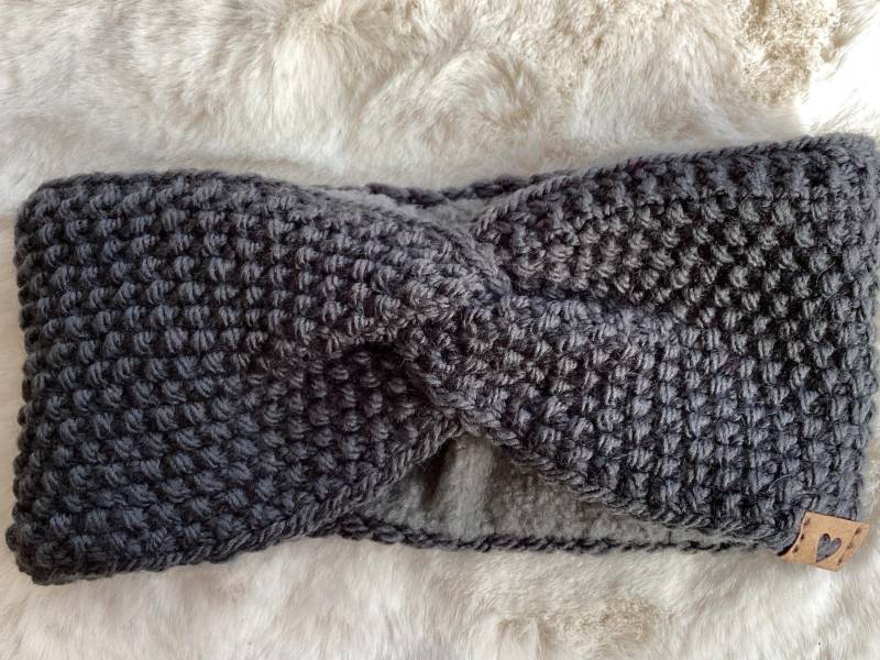 Handgestricktes Stirnband Damen Mit Fleece von YunaStrickwaren