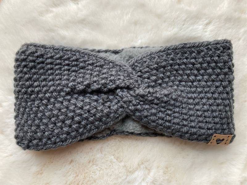 Handgestricktes Stirnband Damen Mit Fleece von YunaStrickwaren