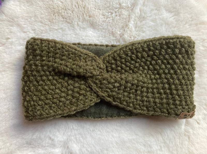 Handgestricktes Stirnband Damen Mit Fleece von YunaStrickwaren