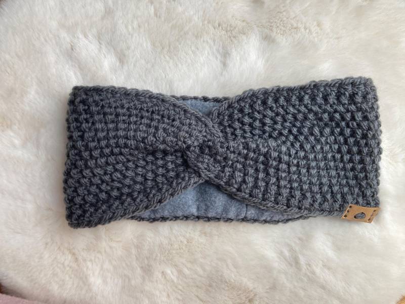 Handgestricktes Stirnband Damen Mit Fleece von YunaStrickwaren
