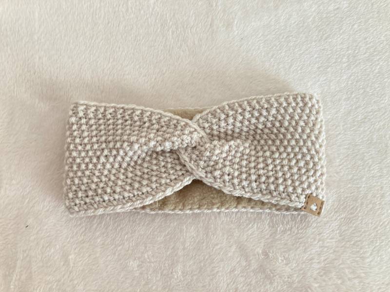 Handgestricktes Stirnband Damen Mit Fleece von YunaStrickwaren
